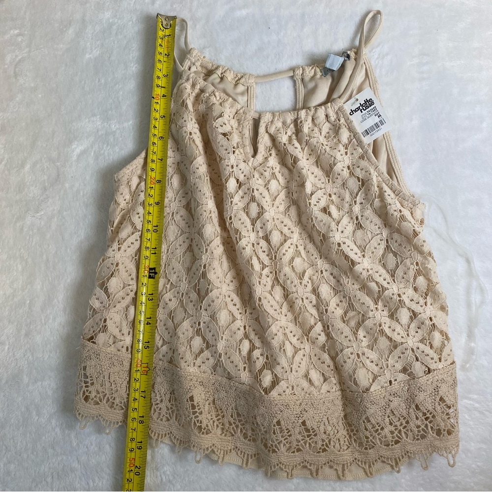 Charlotte Russe Cream Cropped Embellished Camisole - Picture 8 of 10